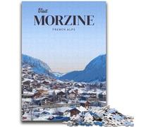 Puzzle 1000 pièces pour Adultes et Adolescents Visitez Morzine Jouet éducatif Anti-Stress Cadeaux du Père Noël Secret pour Les 14 Ans (Taille 38x52cm)