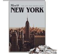 Puzzle 1000 pièces pour Adultes et Adolescents Visitez New York Jouet éducatif intellectuel décompressant Cadeaux du Père Noël Secret (26x38cm) 1000 pièces