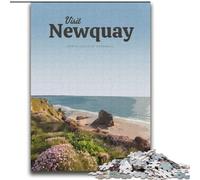 Puzzle 1000 pièces pour Adultes et Adolescents Visitez Newquay Family Entertainment Toys avec Affiche et fiche de Questions-réponses Assorties (38x52cm) 1000 pièces