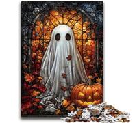 Puzzle 1000 pièces pour Adultes et Adolescents Vitrail Halloween pour Les 14 Ans et Plus Jeux de Famille Jeu de Noël Cadeaux pour Femmes 50x75cm