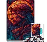 Puzzle 1000 pièces pour Adultes et Adolescents, vitrail Jésus, Anti-Stress, Vacances, Tue-Temps, décoration d'intérieur (75x50cm)