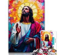 Puzzle 1000 pièces pour Adultes et Adolescents, vitrail Jésus, décoration Murale Artistique et idée Cadeau d'anniversaire pour Amis, Bureau à Domicile (38x26cm)