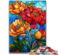 Puzzle 1000 pièces pour Adultes et Adolescents, vitrail, Lotus, Jouet éducatif Anti-Stress, Cadeau du Père Noël Secret pour Les 14 Ans, 50x75cm