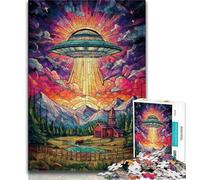 Puzzle 1000 pièces pour Adultes et Adolescents, vitrail OVNI, Jeu éducatif et Stimulant pour Toute la Famille, pour Anniversaire et Noël (75x50cm)
