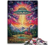 Puzzle 1000 pièces pour Adultes et Adolescents, vitrail, OVNI, pour Les Plus de 14 Ans, Jouets Anti-Stress, Cadeau de Noël ou d'anniversaire, 26x38cm