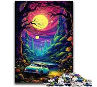 Puzzle 1000 pièces pour Adultes et Adolescents Voiture néon dans la Nature Entraînez Votre Cerveau et Vos Mains Cadeaux pour Amis et Famille 50x75cm