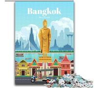 Puzzle 1000 pièces pour Adultes et Adolescents, Voyage à Bangkok, Jouets éducatifs, Jeux familiaux, Anniversaires et Cadeaux Uniques, 38x52cm