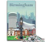 Puzzle 1000 pièces pour Adultes et Adolescents Voyage à Birmingham Jouet éducatif Anti-Stress Cadeaux du Père Noël Secret pour Les 14 Ans (Taille 38x52cm)