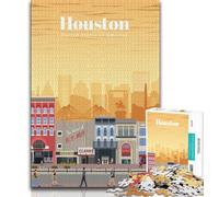 Puzzle 1000 pièces pour Adultes et Adolescents, Voyage à Houston, Jeu éducatif et Stimulant pour Toute la Famille, pour Anniversaire et Noël (38x26cm)