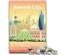 Puzzle 1000 pièces pour Adultes et Adolescents Voyage à Koweït City pour Un Jeu éducatif, Un défi, Une décoration intérieure Unique et des Cadeaux (Taille 38x52cm)
