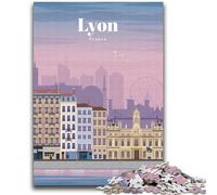 Puzzle 1000 pièces pour Adultes et Adolescents Voyage à Lyon Jouet éducatif Anti-Stress Cadeaux du Père Noël Secret pour Les 14 Ans (Taille 38x52cm)