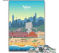 Puzzle 1000 pièces pour Adultes et Adolescents, Voyage à Nice, Jouet éducatif intellectuel et décompressant, Cadeaux du Père Noël Secret (38x52cm), 1000 pièces