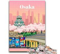 Puzzle 1000 pièces pour Adultes et Adolescents Voyage à Osaka Puzzles pour Adultes, Jeu Familial Anti-Stress, défi Difficile adapté aux Couples (50x75cm)