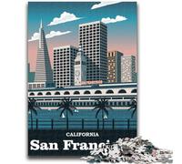 Puzzle 1000 pièces pour Adultes et Adolescents,Voyage à San Francisco,Californie,États-Unis,Jouet éducatif Anti-Stress,Interaction Parent-Enfant,pour Les Enfants de 14 Ans et Plus (Taille 38x26cm)
