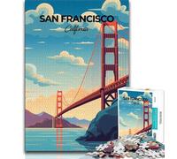 Puzzle 1000 pièces pour Adultes et Adolescents, Voyage à San Francisco, Jouets éducatifs, Jeux Anti-Stress, décoration d'intérieur Unique et Cadeaux (38x26cm)