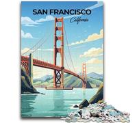 Puzzle 1000 pièces pour Adultes et Adolescents Voyage à San Francisco pour Les 14 Ans et Plus Jeu Impossible Cadeau d'anniversaire de Noël (Taille 50x75cm)
