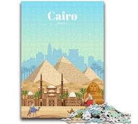 Puzzle 1000 pièces pour Adultes et Adolescents, Voyage au Caire, Jouet éducatif Anti-Stress, Cadeaux du Père Noël Secret pour Les 14 Ans (Taille 50x75cm)