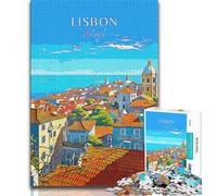 Puzzle 1000 pièces pour Adultes et Adolescents, Voyage au Portugal, Lisbonne, Anti-Stress, Vacances à la Maison, Passe-Temps, Amour Entre Couples (38x26cm)