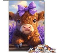 Puzzle 1000 pièces pour Adultes et Adolescents Yak en Lavande, Jeu Familial et décoration d'intérieur Unique, Cadeaux pour Les 14 Ans et Plus (Taille 50x75cm)