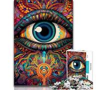Puzzle 1000 pièces pour Adultes et Adolescents Yeux psychédéliques, Aide Le Cerveau à exercer Jouets addictifs pour cultiver la Patience Décoration Parfaite 50x75cm