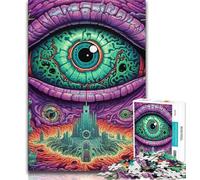 Puzzle 1000 pièces pour Adultes et Adolescents, Yeux psychédéliques, Anti-Stress, Vacances à la Maison, Passe-Temps, améliore l'amour Entre Couples (38x26cm)