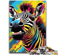 Puzzle 1000 pièces pour Adultes et Adolescents, Zèbres colorés, Puzzle 1000 pièces, Jouets et Jeux éducatifs pour Adultes et Adolescents (75x50cm)