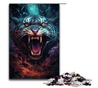 Puzzle 1000 pièces pour Adultes et Enfants par Jigsaw Colorful Psychédélique Evil Tiger du Futur Puzzles pour Adultes Puzzle en Bois 1000 PCS (75x50cm)