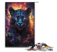 Puzzle 1000 pièces pour Adultes et Enfants par Jigsaw Puzzles colorés psychédéliques Star Black Panther pour Adultes Puzzle en Bois 1000 PCS (38x26cm)