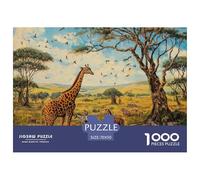 Puzzle 1000 Pièces pour Adultes Et Enfants Plus Âgés - Puzzle GiraffeAmusant pour Hommes Et Femmes - Jouet Cadeau pour Enfants De 8 À 12 Ans - Fête des Animal Migration 70x50cm/1000pcs