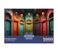 Puzzle 1000 Pièces pour Adultes Et Enfants Plus Âgés - Puzzle Portes de Couleurs étrangesAmusant pour Hommes Et Femmes - Jouet Cadeau pour Enfants De 8 À 12 Ans - Fête des Maze Art 38x26cm/1000pcs
