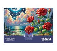 Puzzle 1000 Pièces pour Adultes Et Enfants Plus Âgés - Puzzle RoseAmusant pour Hommes Et Femmes - Jouet Cadeau pour Enfants De 8 À 12 Ans - Fête des Under The Moon 70x50cm/1000pcs