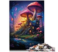 Puzzle 1000 pièces pour Adultes étrange cabane aux Champignons Puzzle Impossible 26x38 cm idéal comme Cadeau pour Toute la Famille à partir de 14 Ans