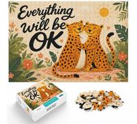 Puzzle 1000 pièces pour Adultes, Everything Will be OK - Cheetahs | Pour les longues soirées ou les après-midis du w nd : ce puzzle adulte 1000 pièces offre une pause loin des écrans.
