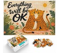 Puzzle 1000 pièces pour Adultes, Everything Will be OK - Cheetahs | Pour Noël et les soirées d'hiver : ce puzzle 1000 pièces pour adultes associe idée cadeau et passion du puzzle.