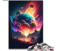 Puzzle 1000 pièces pour Adultes Explosion de planète en Bois, pour Les Parents, Les Amoureux et Les Amis - 14 Ans et Plus 50x75cm pour Un Jeu interactif en Famille