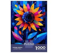Puzzle 1000 Pièces Pour Adultes Expressionist Geometry Sunflower - Vibrant Abstract Floral Art Puzzle Pour Adultes Jeux Relaxants Analyse Et Logique, Idéal Comme Cadeau Pour Toute La Famille 70x50cm/1