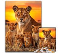 Puzzle 1000 pièces pour Adultes, Famille de Lions africains, Jouets éducatifs et éducatifs, idéal comme Cadeau pour Toute la Famille à partir de 14 Ans, 26x38cm