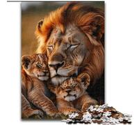 Puzzle 1000 pièces pour Adultes Famille Lion Puzzle 1000 pièces Jeu interactif Familial, Cadeau Stimulant pour Les Cerveaux (Taille 26x38cm)