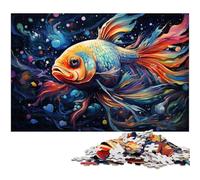 Puzzle 1000 pièces pour Adultes Fantaisie Ciel étoilé coloré Poisson Rouge décoration Murale Excellent Cadeau pour Les Adolescents de 14 Ans et Plus 1000 pièces (75 x 50 cm)