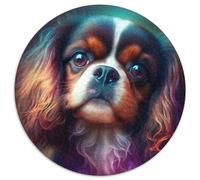 Puzzle 1000 pièces pour Adultes Fantasy Dog Puzzle Rond 1000 pièces Cadeaux Activité éducative pour Les compétences cognitives Amélioration des compétences cognitives 67,5 x 67,5 cm