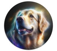 Puzzle 1000 pièces pour Adultes Fantasy Dog Puzzle Rond 1000 pièces Idéal Cadeau de Vacances et décoration d'intérieur 67,5 x 67,5 cm