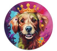 Puzzle 1000 pièces pour Adultes Fantasy Dog Puzzle Rond 1000 pièces Idéal pour décorer et stimuler Le Cerveau Cadeau 67,5 x 67,5 cm
