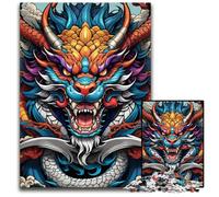 Puzzle 1000 pièces pour Adultes Fantasy Flying Dragon Puzzles impossibles pour Adultes Parfait pour Halloween, Noël, Cadeau d'anniversaire 50x75cm/19,68x29,52 Pouces