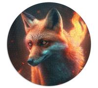 Puzzle 1000 pièces pour Adultes Fantasy Fox Puzzle Rond 1000 pièces Cadeaux Activité éducative pour Les compétences cognitives Amélioration des compétences cognitives 67,5 x 67,5 cm