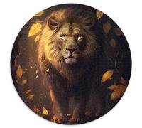 Puzzle 1000 pièces pour Adultes Fantasy Lion 1000 pièces Puzzle Rond Cadeaux Activité éducative pour Les compétences cognitives Amélioration des compétences cognitives 67,5 x 67,5 cm