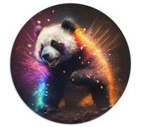 Puzzle 1000 pièces pour Adultes Fantasy Panda Puzzle Rond 1000 pièces Niveau débutant Idéal pour Les Anniversaires et Les fêtes 67,5 x 67,5 cm