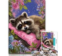 Puzzle 1000 pièces pour Adultes Fantasy Raton Laveur 1000 pièces pour Adultes, réduction du Stress intéressante, Interaction Parent-Enfant (Taille 38x26cm)