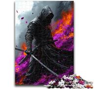 Puzzle 1000 pièces pour Adultes Fantasy Samouraï Ninja 1000 pièces pour Adolescents, Jeux éducatifs, décoration d'intérieur, Cadeau d'anniversaire, Cadeaux, Art Mural (50x75cm)