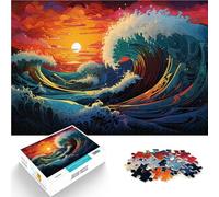 Puzzle 1000 pièces pour Adultes Fantasy Sunset Waves Jeu éducatif Défi Jouet 26x38cm Améliorer l'amour Entre Les Couples pour Les Adolescents 14 Ans et Plus
