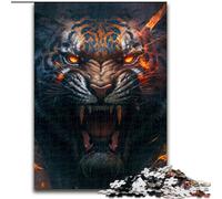 Puzzle 1000 pièces pour Adultes Fantasy Tiger 1000 pièces Jigsaw Art Decor Intelligence Toy pour Jeux d'intérieur en Famille (Taille 50x75cm)